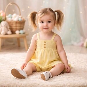 NWT Easter Ready! OshKosh B'gosh Yellow Romper for Kids Baby B'gosh